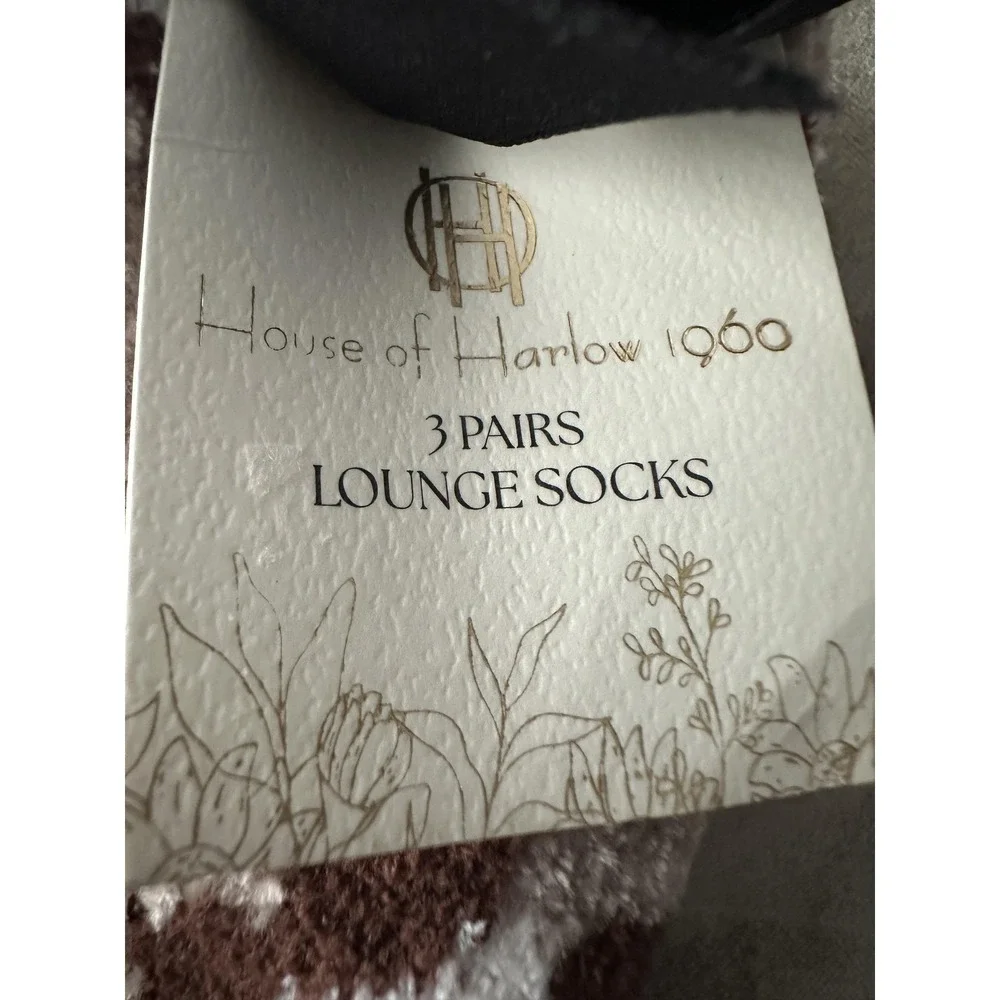 House Of Harlow 1960 Fuzzy Socks Womens One Size Multicolor Animal Print 3 Pairs